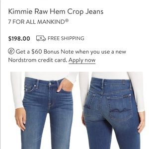 BRAND NEW For All Man Kind Kimmie Crop Jean